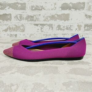 NEW Rothy's The Flat Purple Knit Gold Pointy Toe Slip On Loafers F770